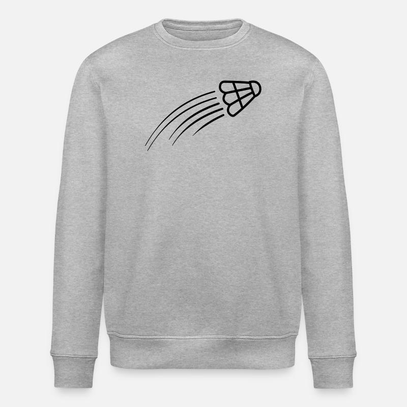 Badminton simple shuttle logo - Stanley/Stella ROLLER Unisex Organic Sweatshirt - heather grey