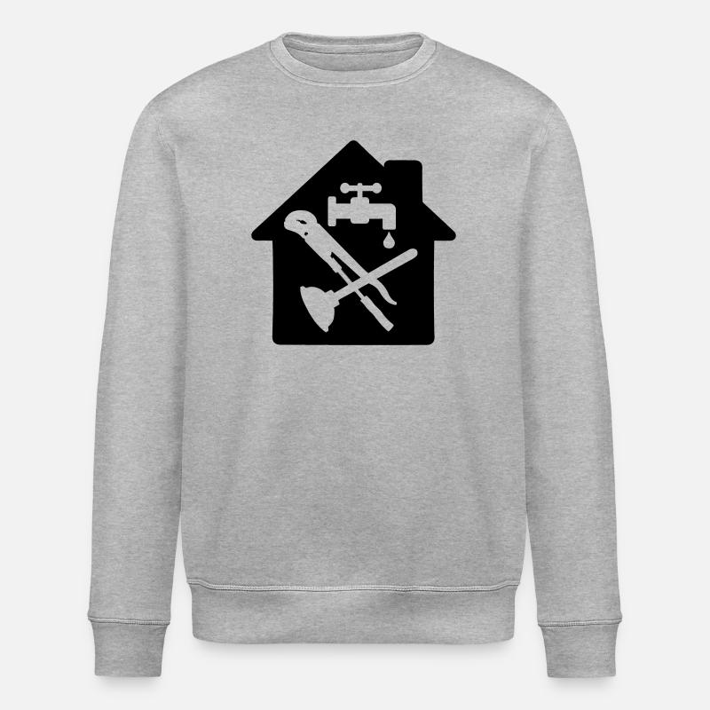 Plombier logo d’outil dans le chalet - Sweat bio ROLLER Stanley/Stella Unisexe - gris chiné