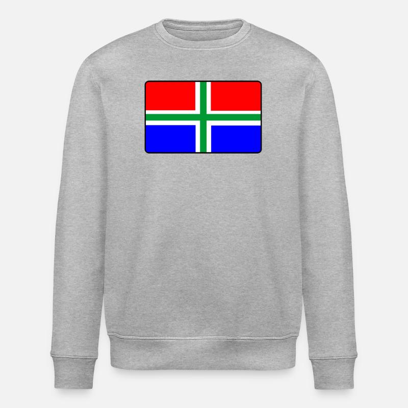 Drapeau de la province Groningsevlag Groningue - Sweat bio ROLLER Stanley/Stella Unisexe - gris chiné