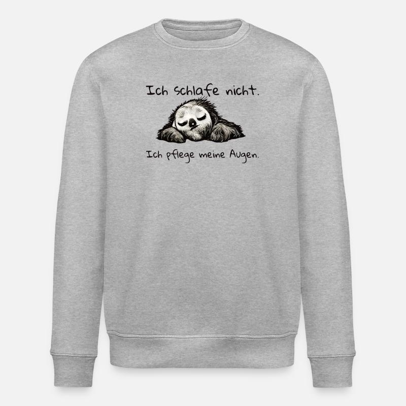 Faultier ich schlafe nicht - Stanley/Stella Unisex Bio-Sweatshirt ROLLER - Grau meliert