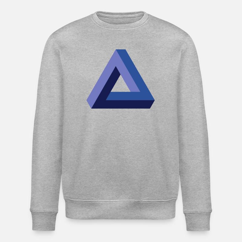 Optical illusion triangle - Stanley/Stella ROLLER Unisex Organic Sweatshirt - heather grey