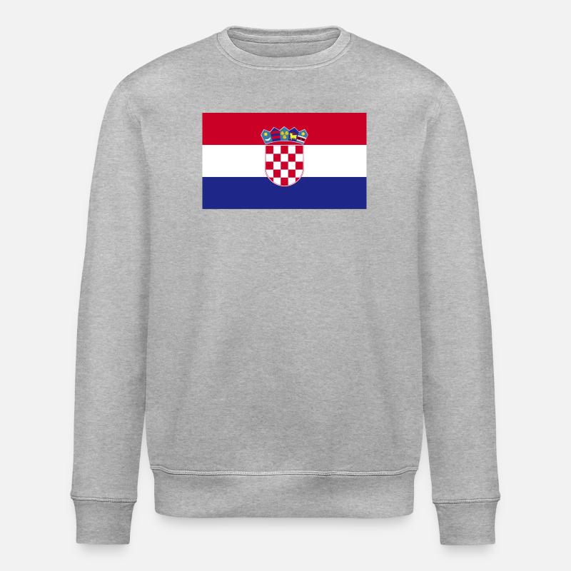 Croatie : Des drapeaux dont on tombe amoureux ! - Sweat bio ROLLER Stanley/Stella Unisexe - gris chiné