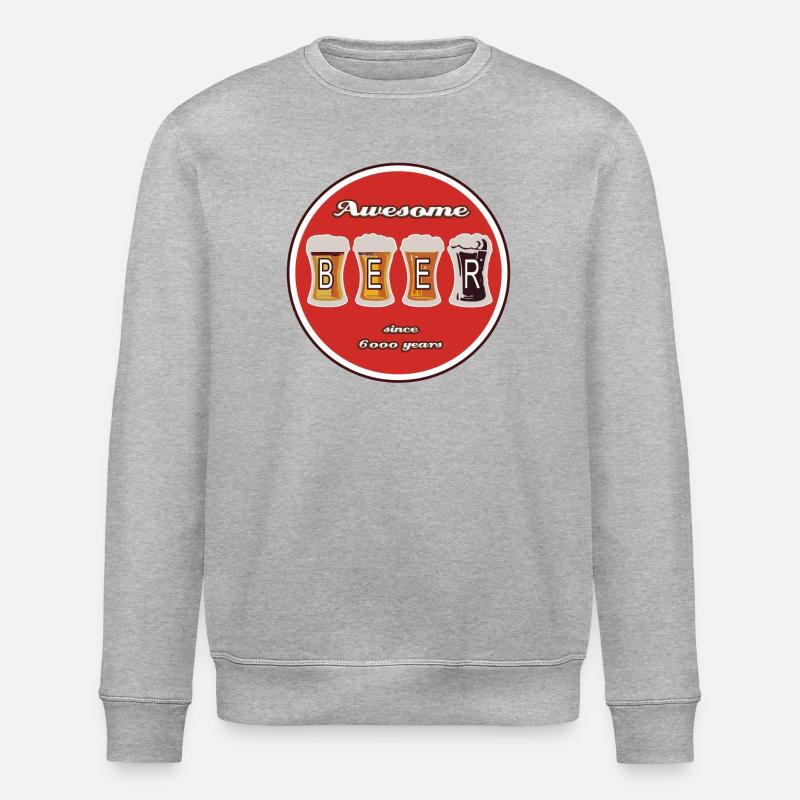 Beer Logo - Stanley/Stella ROLLER Unisex Organic Sweatshirt - heather grey