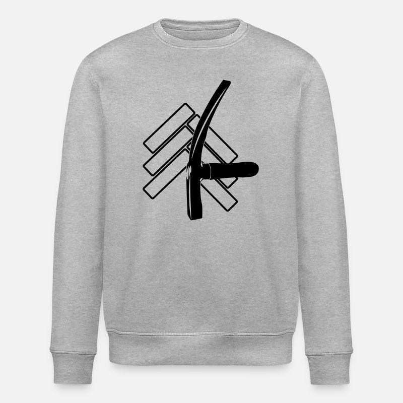 Logo-Pflastersteine und Straßenhammer - Stanley/Stella Unisex Bio-Sweatshirt ROLLER - Grau meliert