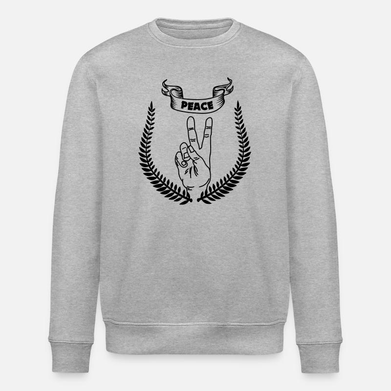 Handgeste Frieden FRIEDEN 2 - Stanley/Stella Unisex Bio-Sweatshirt ROLLER - Grau meliert