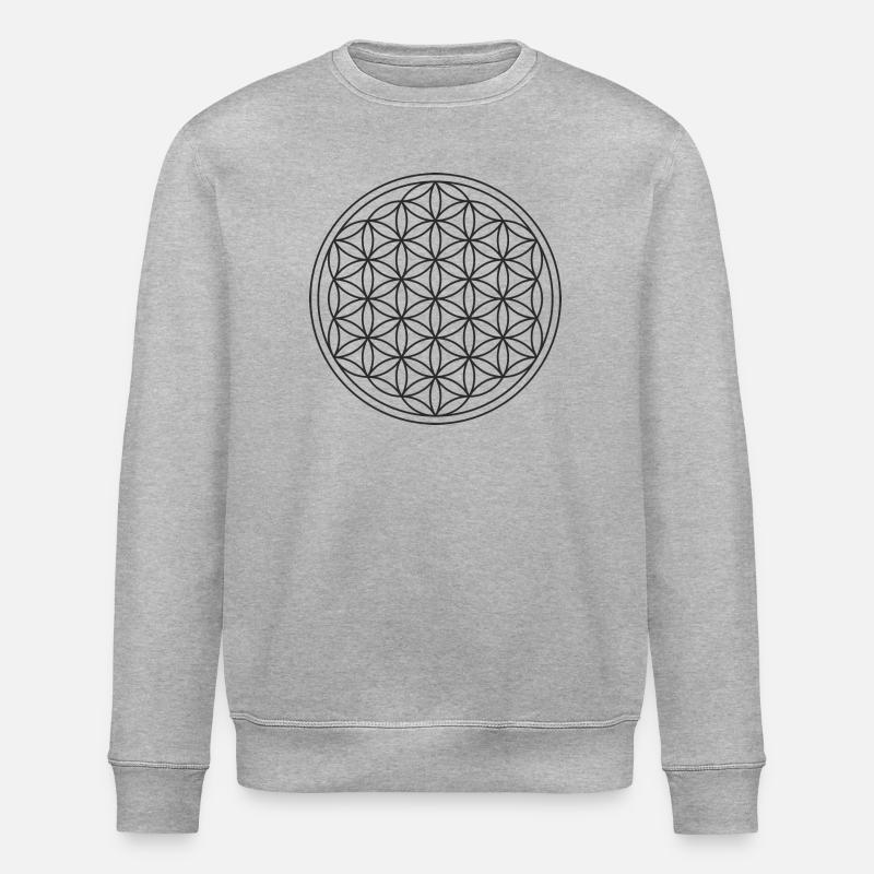 Blume des Lebens Schutzsymbol - Stanley/Stella Unisex Bio-Sweatshirt ROLLER - Grau meliert