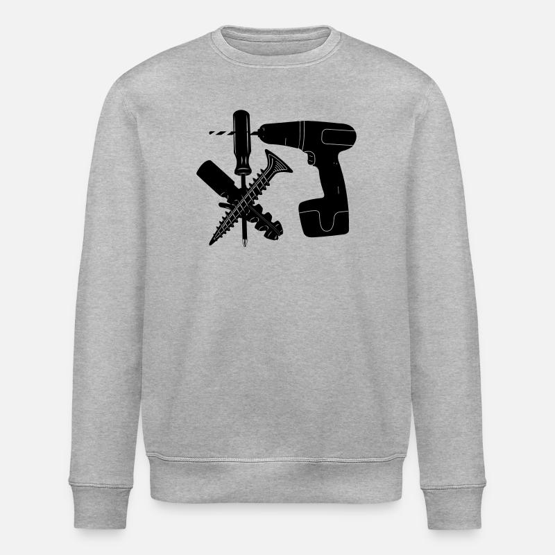 Screw and plug drill - Stanley/Stella ROLLER Unisex Organic Sweatshirt - heather grey