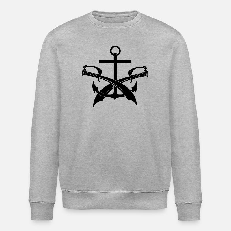 Ancre et deux épées - Sweat bio ROLLER Stanley/Stella Unisexe - gris chiné