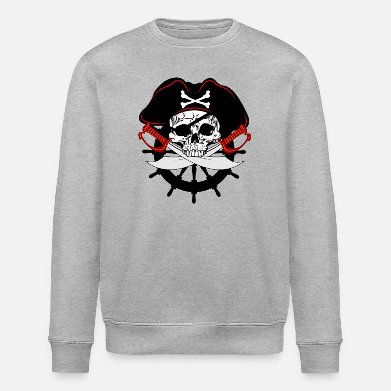 Piratenschädel - Stanley/Stella Unisex Bio-Sweatshirt ROLLER - Grau meliert