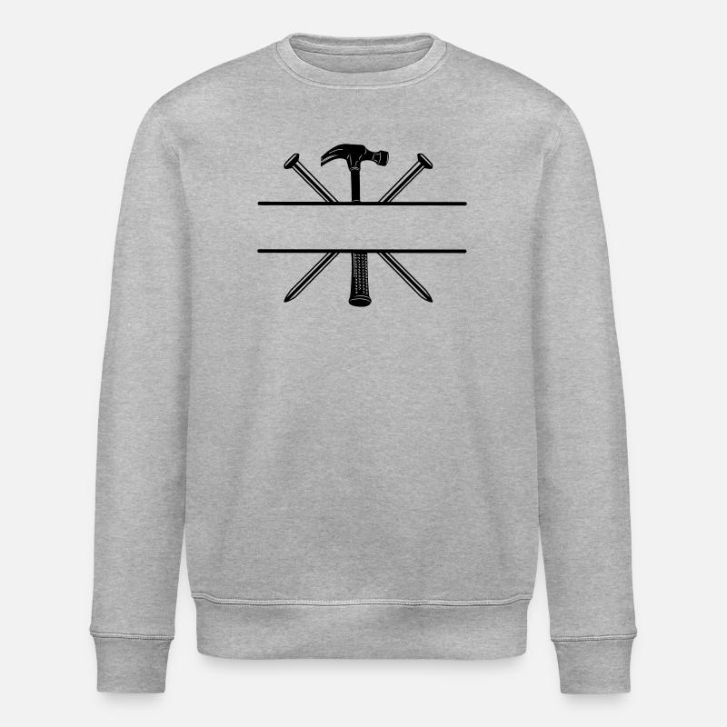 Carpenter Logo Nägel und Hammer - Stanley/Stella Unisex Bio-Sweatshirt ROLLER - Grau meliert