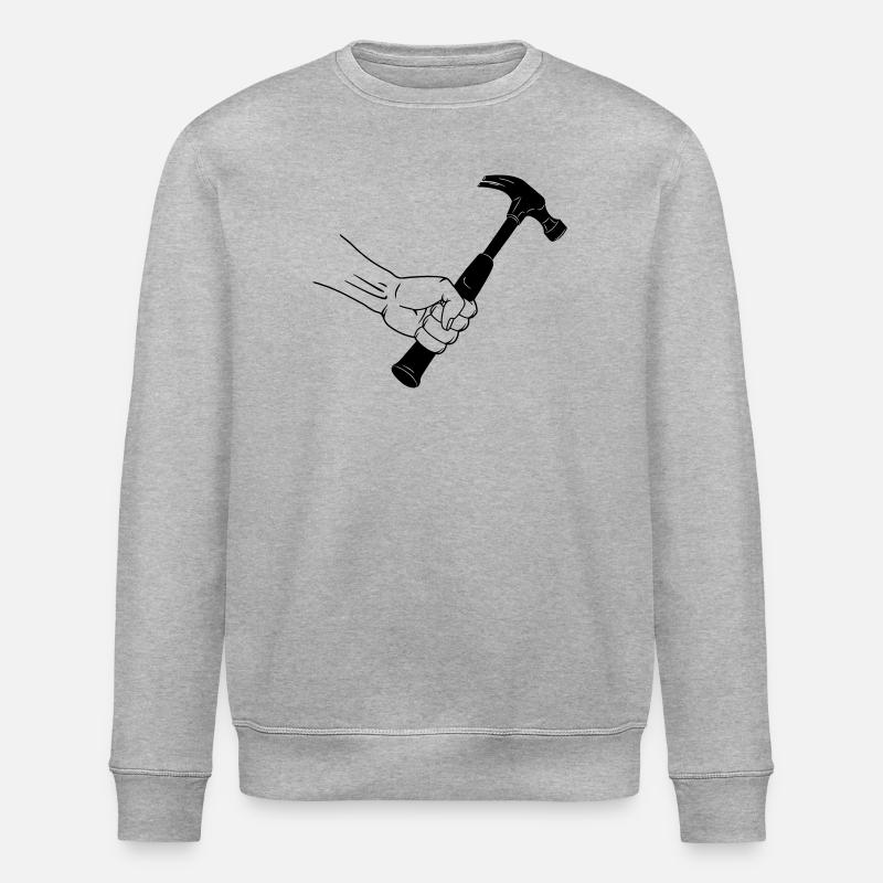 Marteau à la main poing - Sweat bio ROLLER Stanley/Stella Unisexe - gris chiné