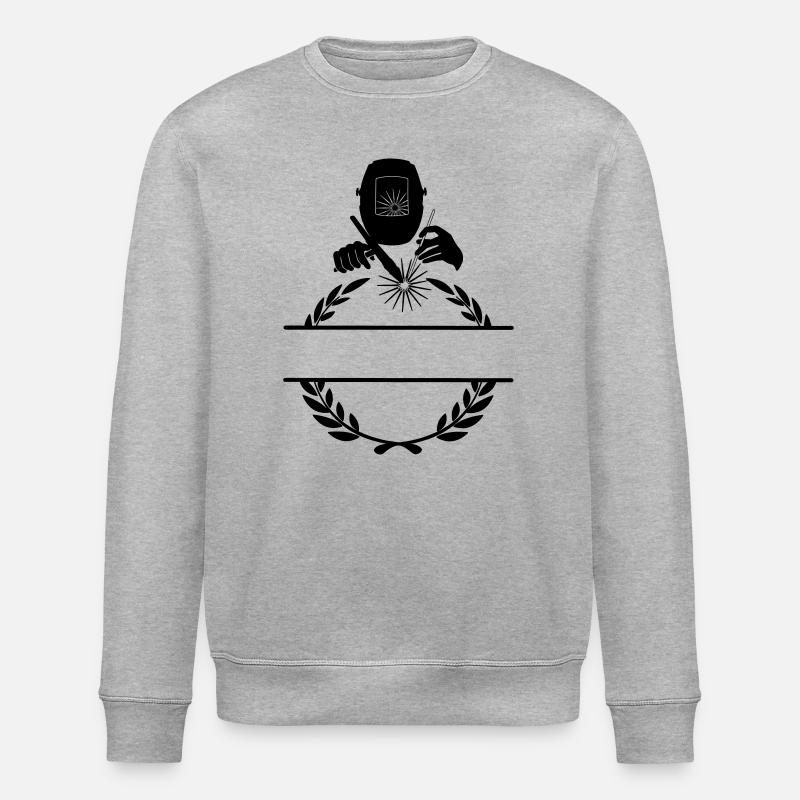 Schweißerlogo transparent mit Lorbeerkranz - Stanley/Stella Unisex Bio-Sweatshirt ROLLER - Grau meliert