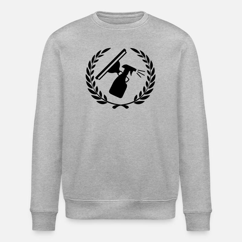 Logo lave-vitre avec couronne de laurier - Sweat bio ROLLER Stanley/Stella Unisexe - gris chiné