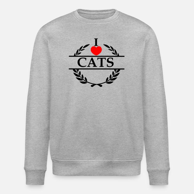 Ich liebe Katzen - Stanley/Stella Unisex Bio-Sweatshirt ROLLER - Grau meliert