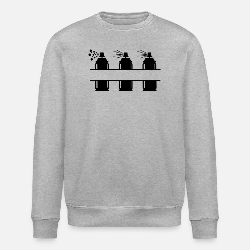 Three paint spray cans - Stanley/Stella ROLLER Unisex Organic Sweatshirt - heather grey