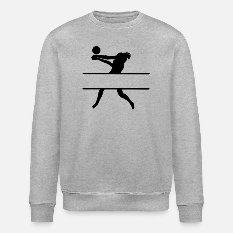 Schattenbild eines Volleyballspielers mit Spieler - Stanley/Stella Unisex Bio-Sweatshirt ROLLER - Grau meliert