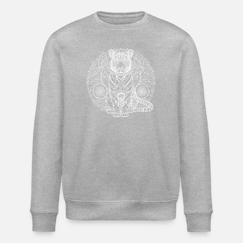 Tiger Mandala - Stanley/Stella Unisex Bio-Sweatshirt ROLLER - Grau meliert