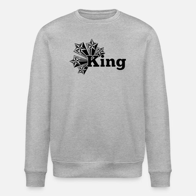 König transparent mit Sternen - Stanley/Stella Unisex Bio-Sweatshirt ROLLER - Grau meliert