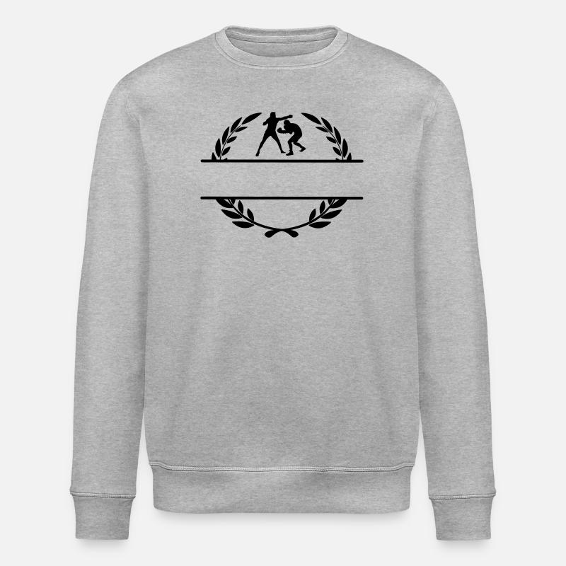 Boxer im Kampf im Lorbeerkranz - Stanley/Stella Unisex Bio-Sweatshirt ROLLER - Grau meliert