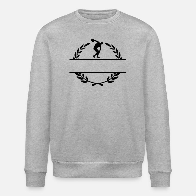 Discus thrower in laurel wreath - Stanley/Stella ROLLER Unisex Organic Sweatshirt - heather grey