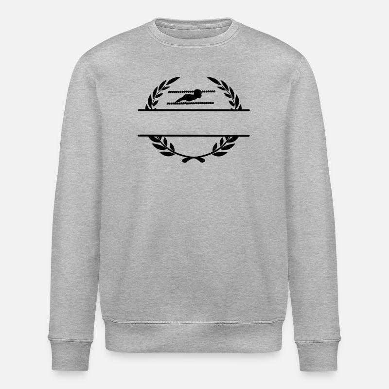Schwimmer im Lorbeerkranz-Monogramm - Stanley/Stella Unisex Bio-Sweatshirt ROLLER - Grau meliert