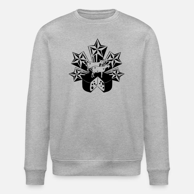 Käse mit Ziegensternen - Stanley/Stella Unisex Bio-Sweatshirt ROLLER - Grau meliert