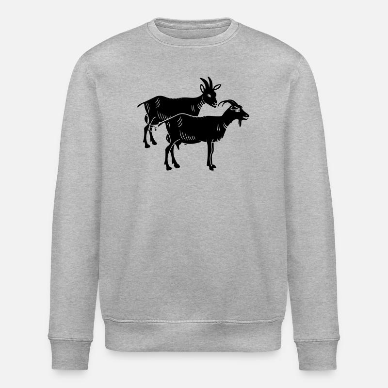 Zwei-Ziegen-Schattenbild - Stanley/Stella Unisex Bio-Sweatshirt ROLLER - Grau meliert