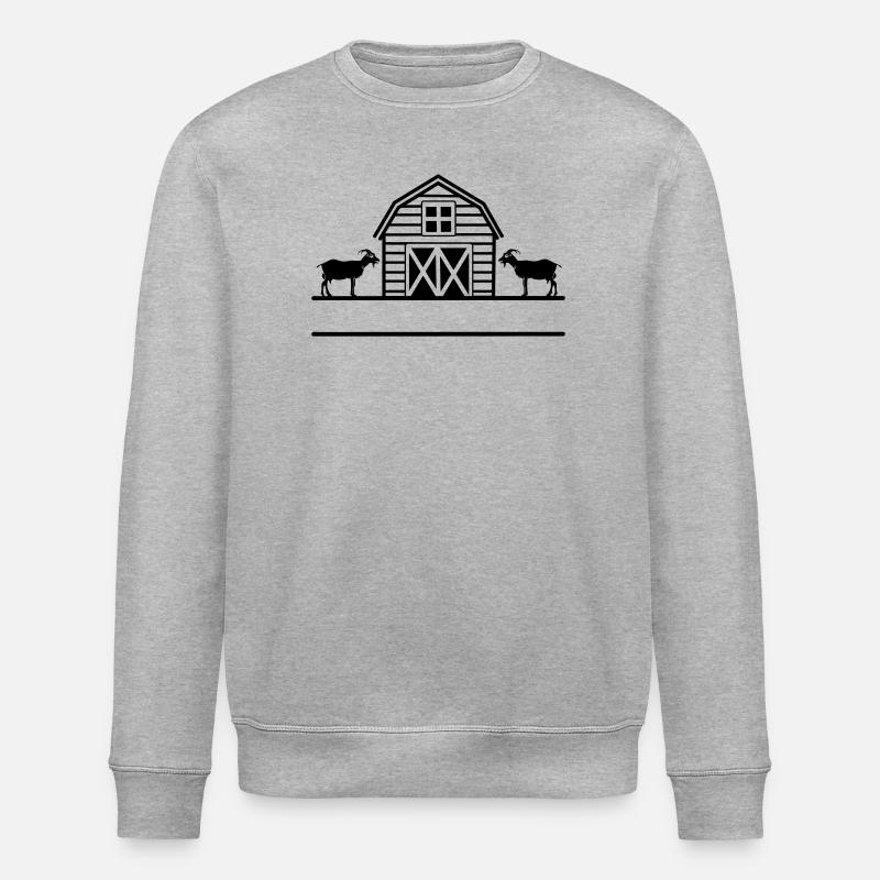 Ferme caprine avec chèvres noires - Sweat bio ROLLER Stanley/Stella Unisexe - gris chiné