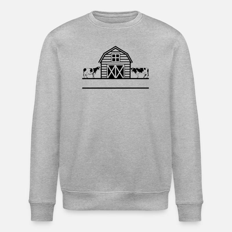Monogramme de vaches de ferme - Sweat bio ROLLER Stanley/Stella Unisexe - gris chiné