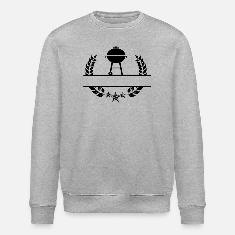 BBQ Monogramm Lorbeerkranz - Stanley/Stella Unisex Bio-Sweatshirt ROLLER - Grau meliert