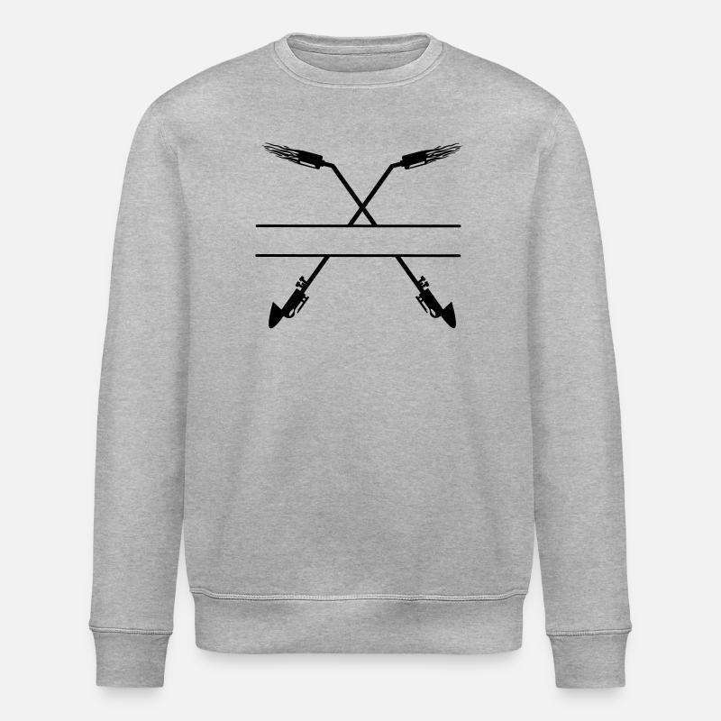 Zwei gekreuzte Gasbrenner-Monogramme - Stanley/Stella Unisex Bio-Sweatshirt ROLLER - Grau meliert