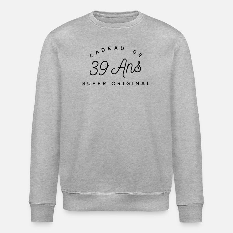 Cadeau 39 ans - Sweat bio ROLLER Stanley/Stella Unisexe - gris chiné