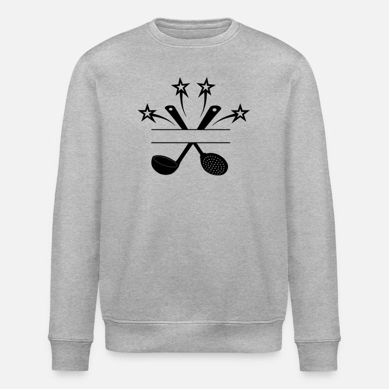 Schaumlöffel und Suppenlöffel 4 Sterne - Stanley/Stella Unisex Bio-Sweatshirt ROLLER - Grau meliert