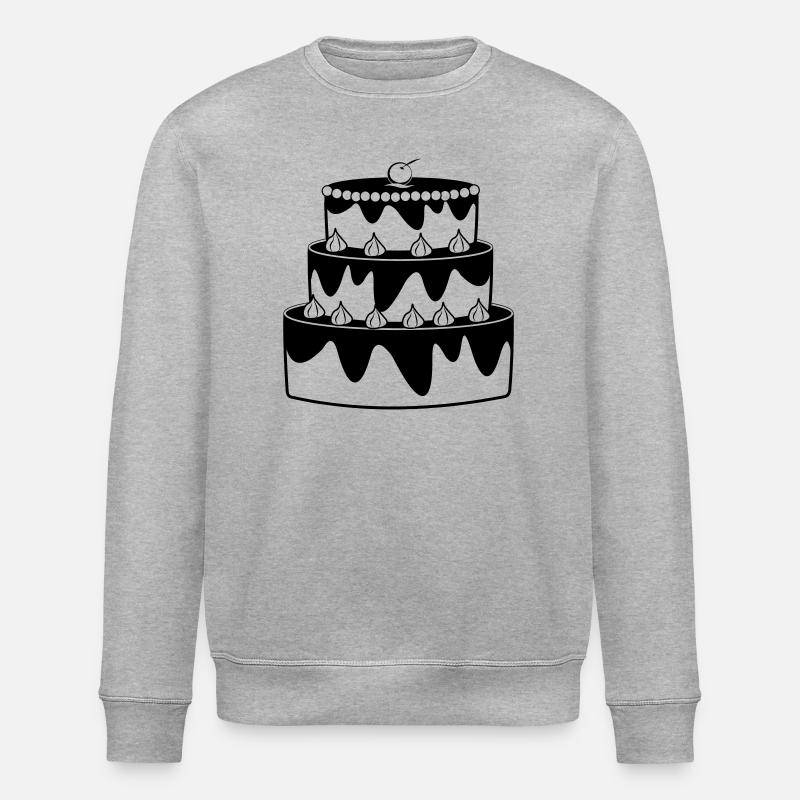 Birthday cake shadow image - Stanley/Stella ROLLER Unisex Organic Sweatshirt - heather grey