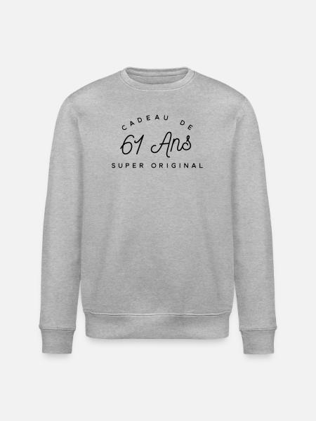 Cadeau 61 ans  - Sweat bio ROLLER Stanley/Stella Unisexe - gris chiné