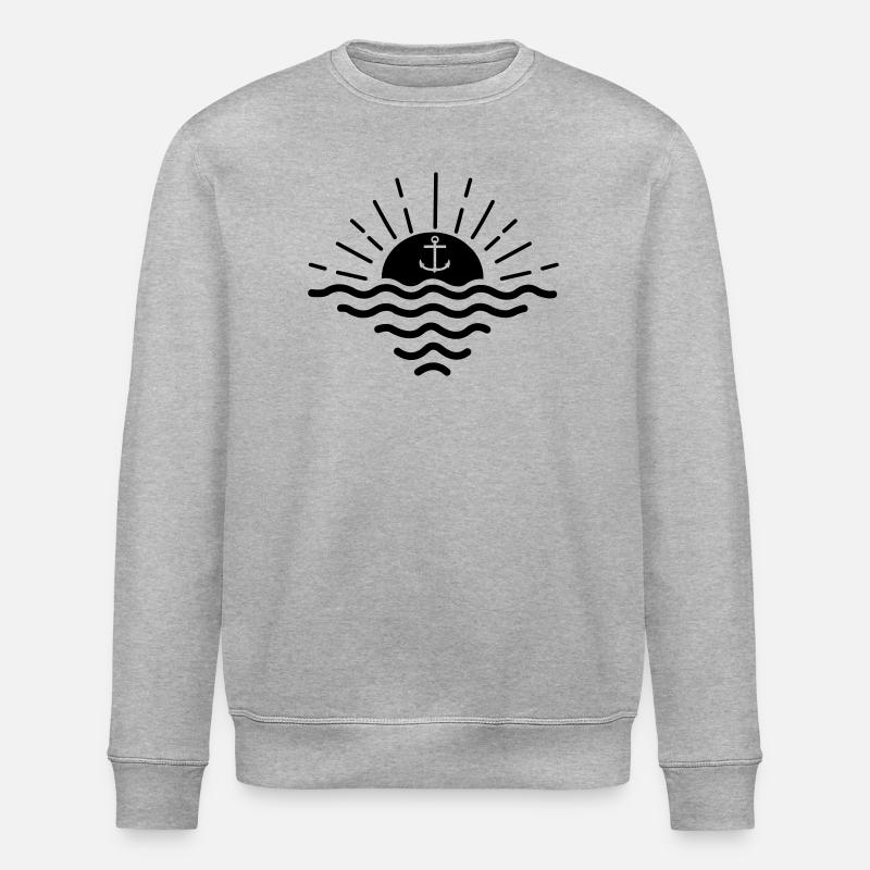 sunset anchor - Stanley/Stella ROLLER Unisex Organic Sweatshirt - heather grey
