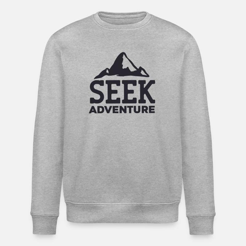 Cherche l'aventure - Voyage message inspirant - Sweat bio ROLLER Stanley/Stella Unisexe - gris chiné