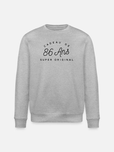 Cadeau 86 ans   - Sweat bio ROLLER Stanley/Stella Unisexe - gris chiné