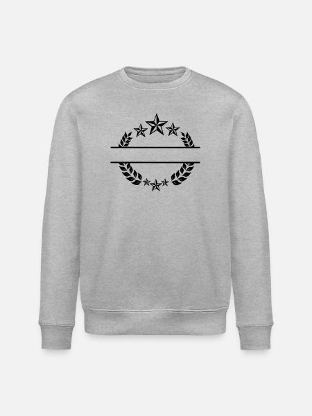 Laurel wreath with stars - Stanley/Stella ROLLER Unisex Organic Sweatshirt - heather grey