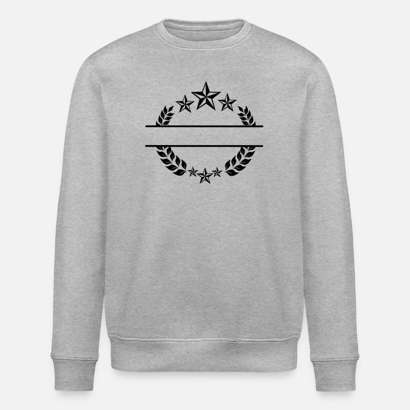 Couronne de laurier avec étoiles - Sweat bio ROLLER Stanley/Stella Unisexe - gris chiné