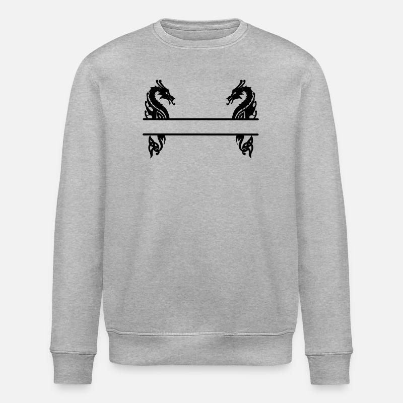 Viking Two Dragons - Stanley/Stella ROLLER Unisex Organic Sweatshirt - heather grey