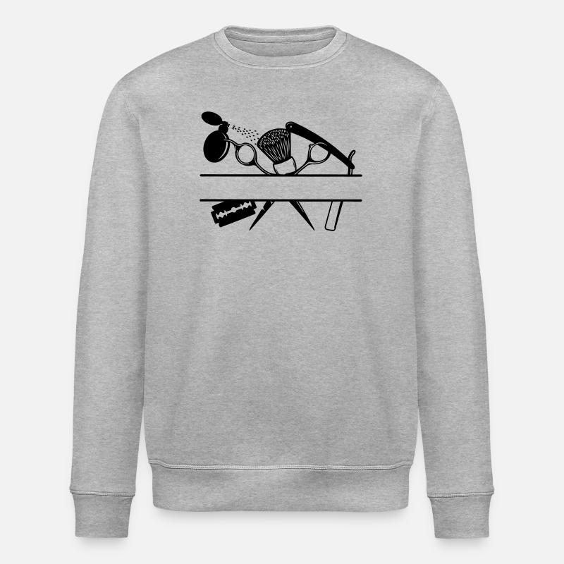 Bannière de texte d’attributs de coiffeurs - Sweat bio ROLLER Stanley/Stella Unisexe - gris chiné