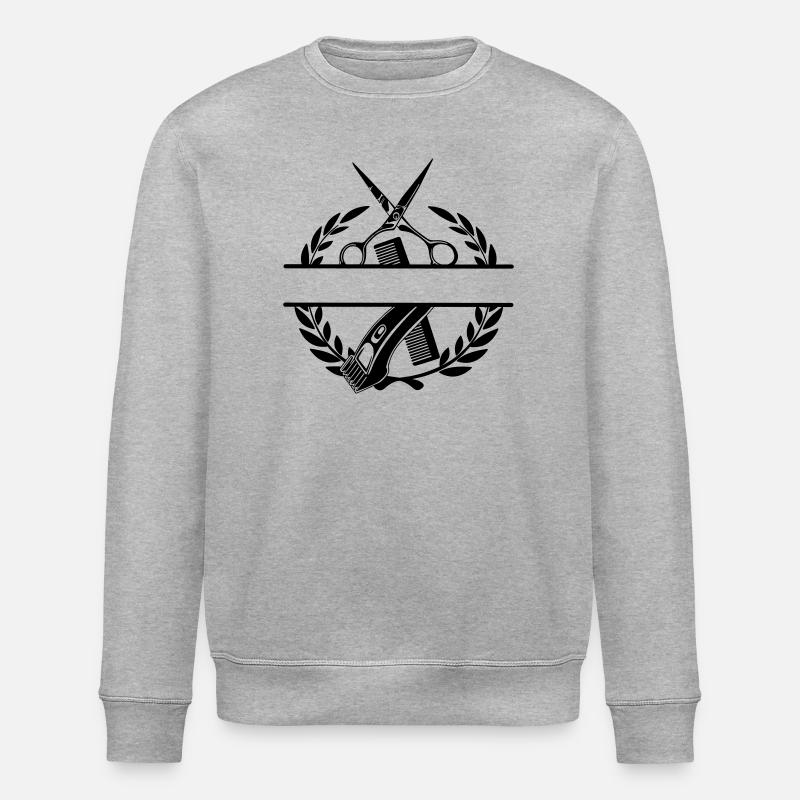 Lorbeerkranz Barbier Name Banner - Stanley/Stella Unisex Bio-Sweatshirt ROLLER - Grau meliert