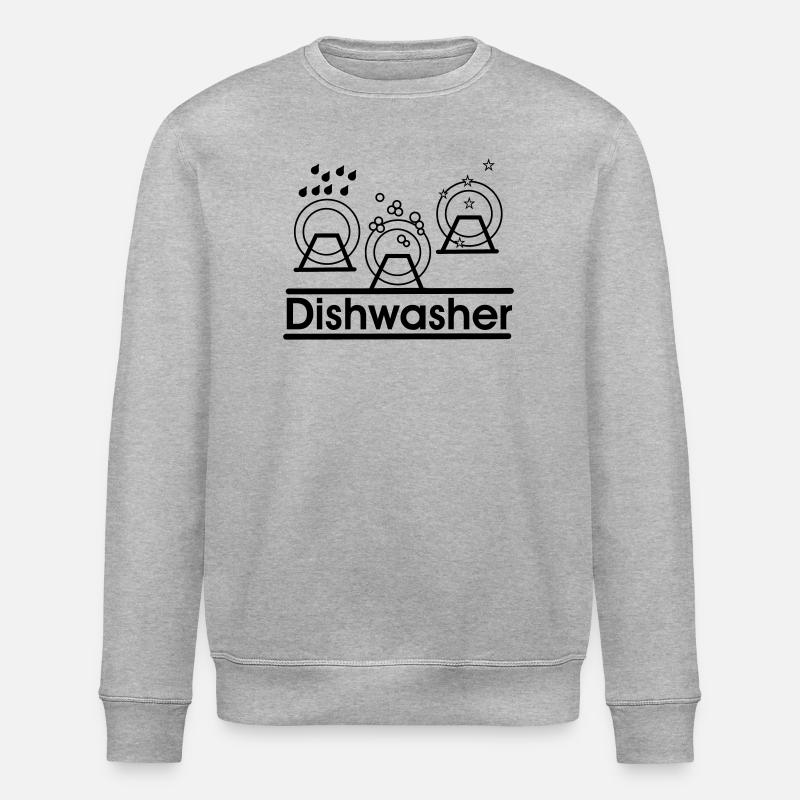 Dishwasher logo with text 'Dishwasher'' - Stanley/Stella ROLLER Unisex Organic Sweatshirt - heather grey