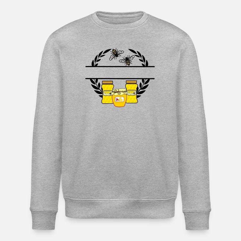 Bienenbanner mit Honiggläsern - Stanley/Stella Unisex Bio-Sweatshirt ROLLER - Grau meliert