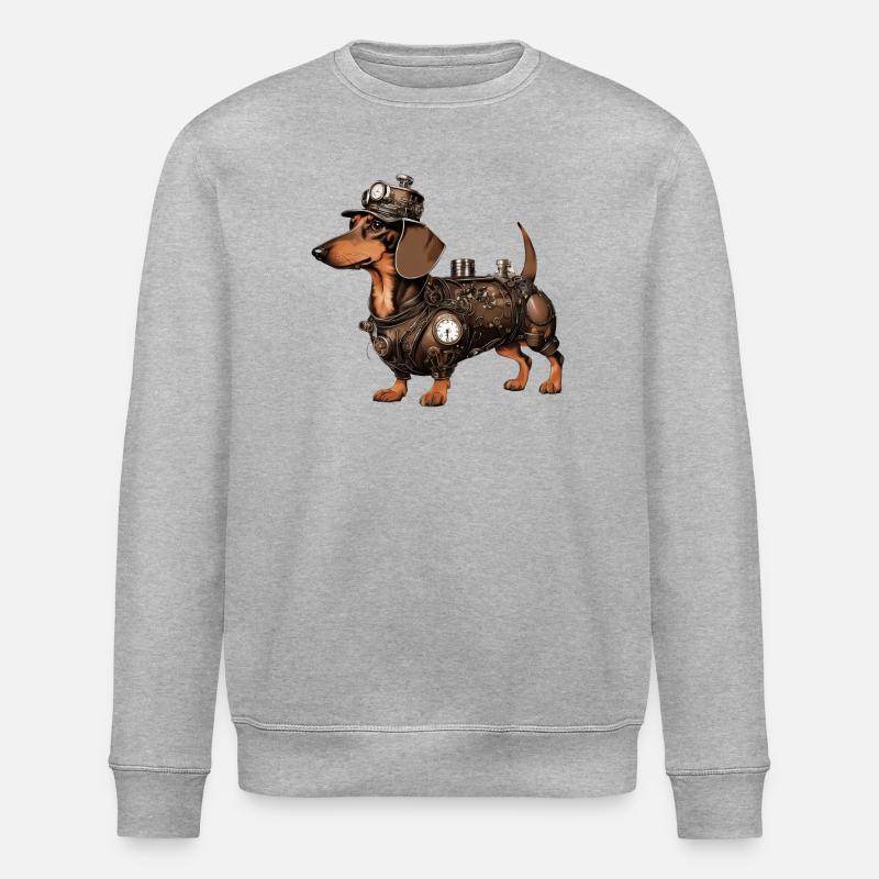 Le teckel Steampunk | Teckel - Sweat bio ROLLER Stanley/Stella Unisexe - gris chiné