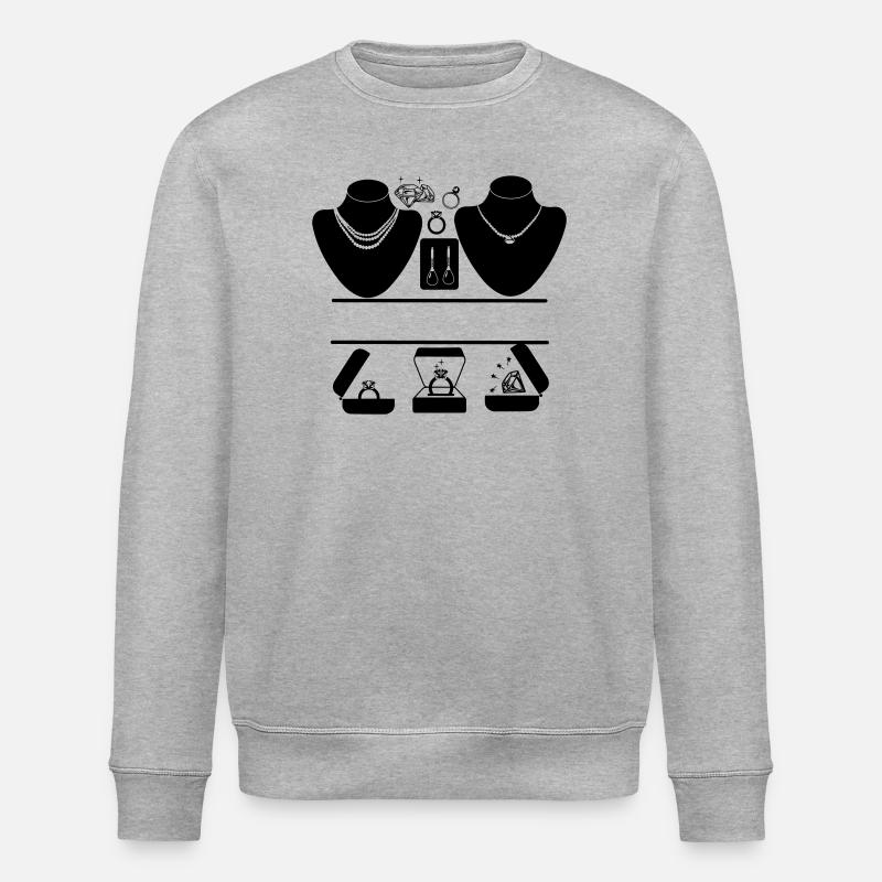 Logo de bijoutier avec bagues, diamants - Sweat bio ROLLER Stanley/Stella Unisexe - gris chiné