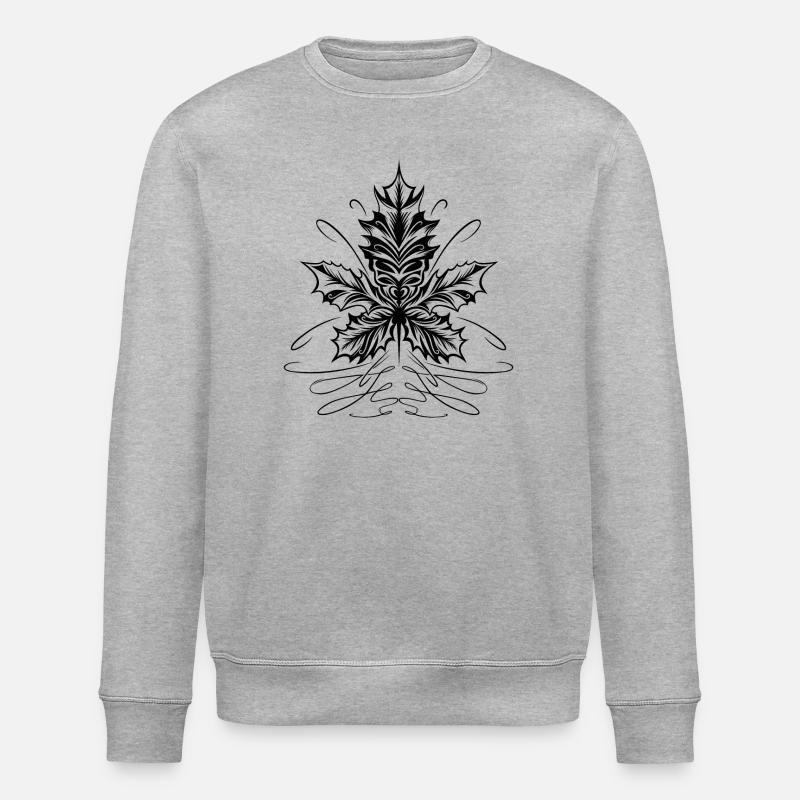 Ahornblatt Blatt Laub Herbst - Stanley/Stella Unisex Bio-Sweatshirt ROLLER - Grau meliert