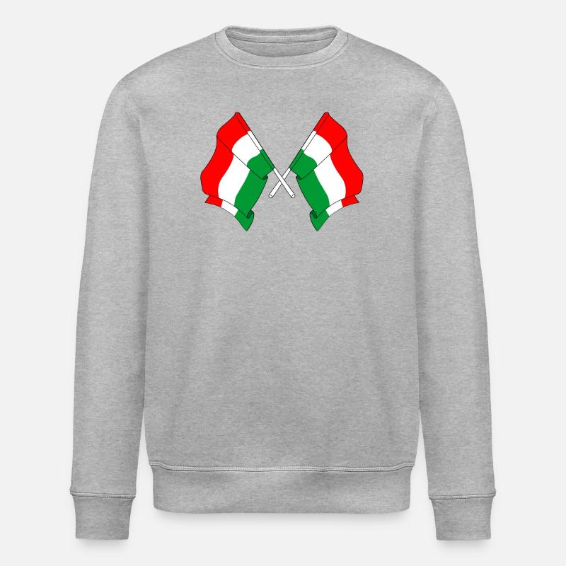 Zwei Flaggen Ungarn - Stanley/Stella Unisex Bio-Sweatshirt ROLLER - Grau meliert