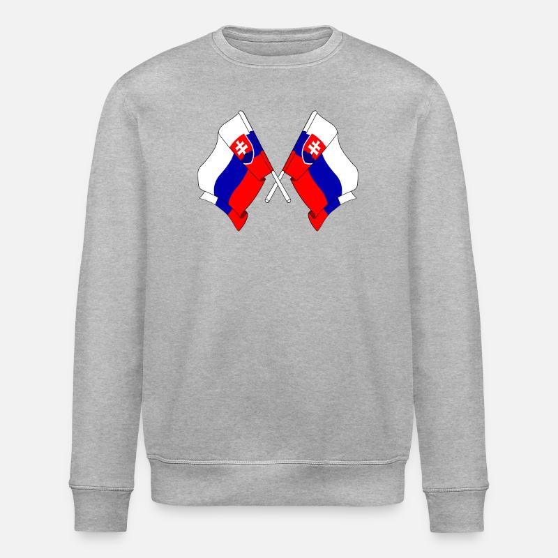 Two flags Slovakia - Stanley/Stella ROLLER Unisex Organic Sweatshirt - heather grey